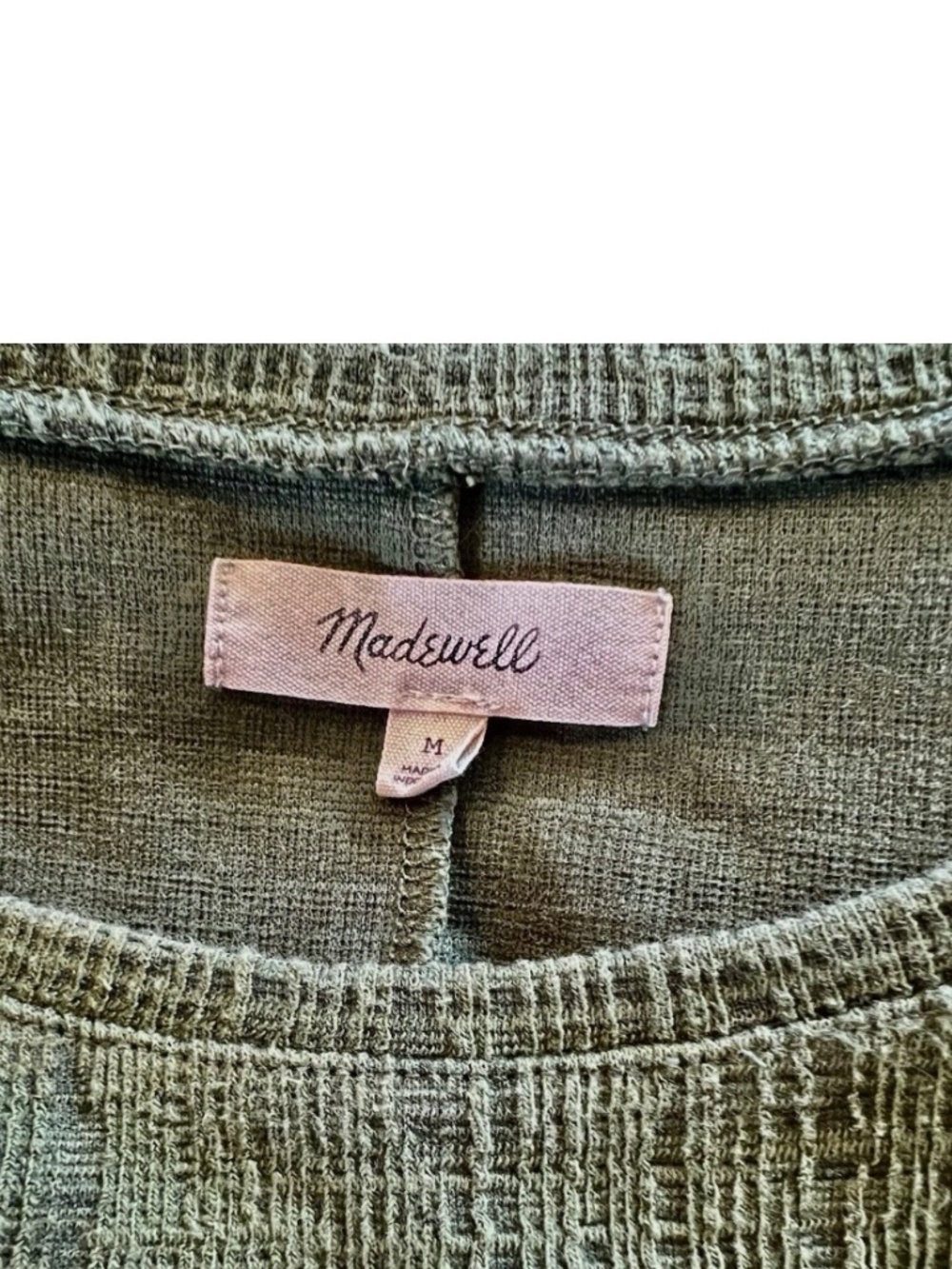 Maxwell Crosshatch Puff-Sleeve Faux-Wrap Mini Dress in Olive Palm Tree Medium - Picture 3 of 5